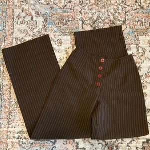Vintage Xhilaration Brown Pinstripe Trouser Pants